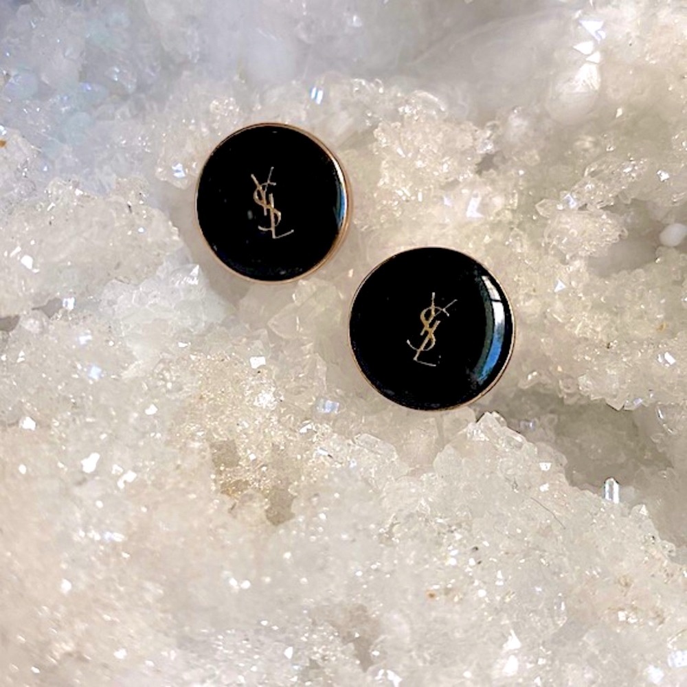 New! YSL up cycled button stud earrings!